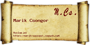 Marik Csongor névjegykártya
